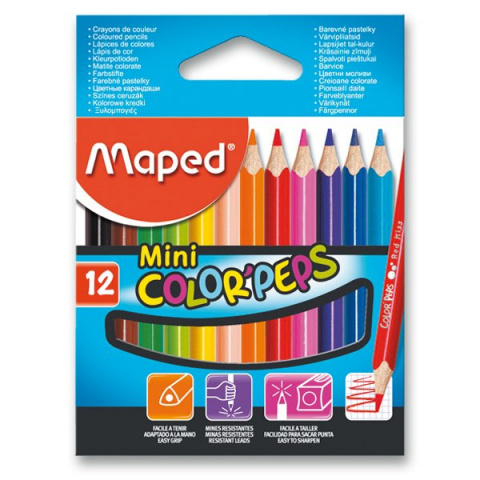 Pastelky Maped 12ks mini pastelek